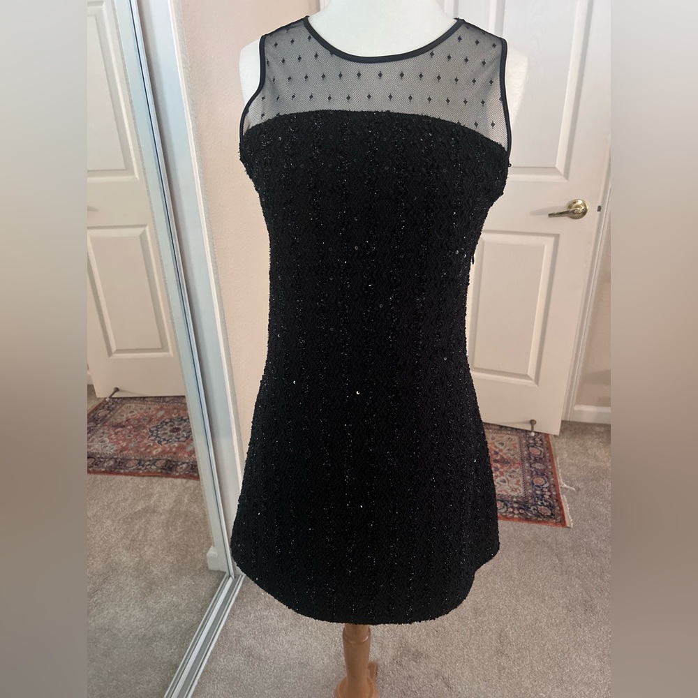 Zara Black Mesh Polka Dot cocktail dress!🤩gently worn and looks new❤️